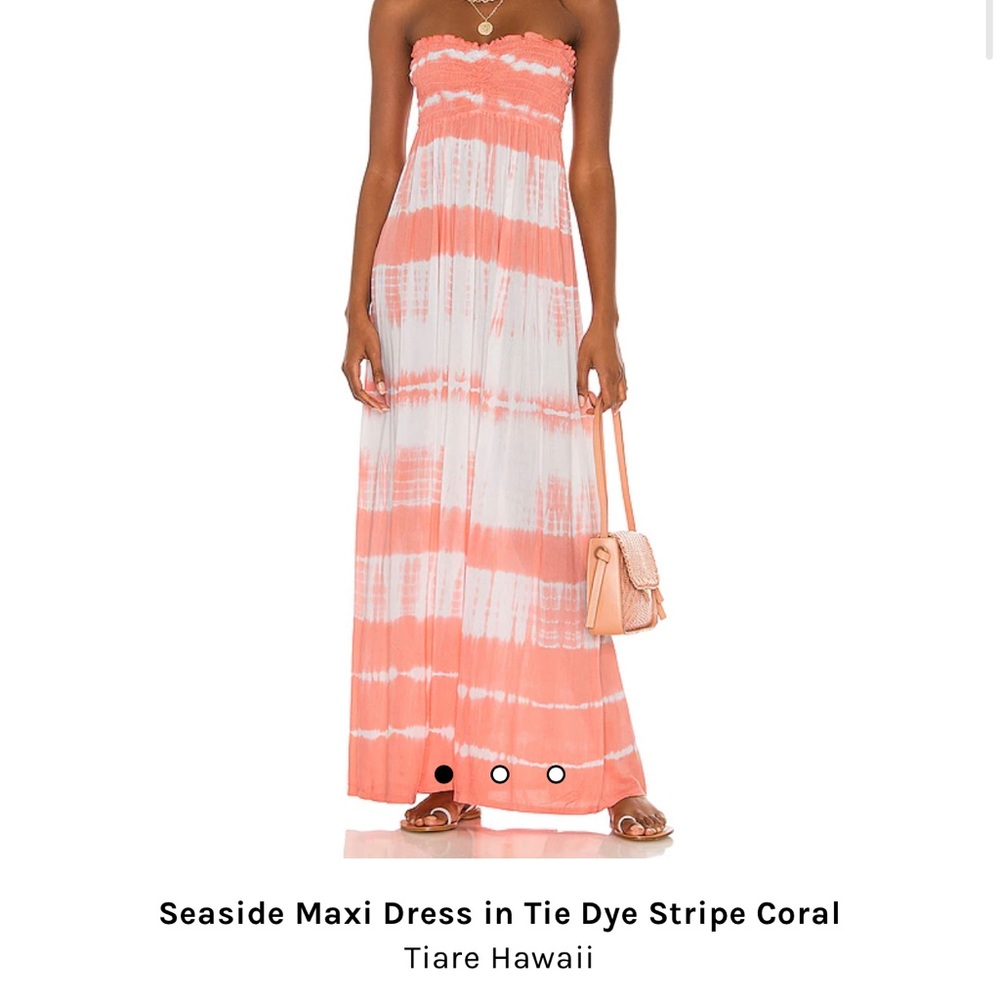 Maxi dress in tie dye stripe coral from revolve